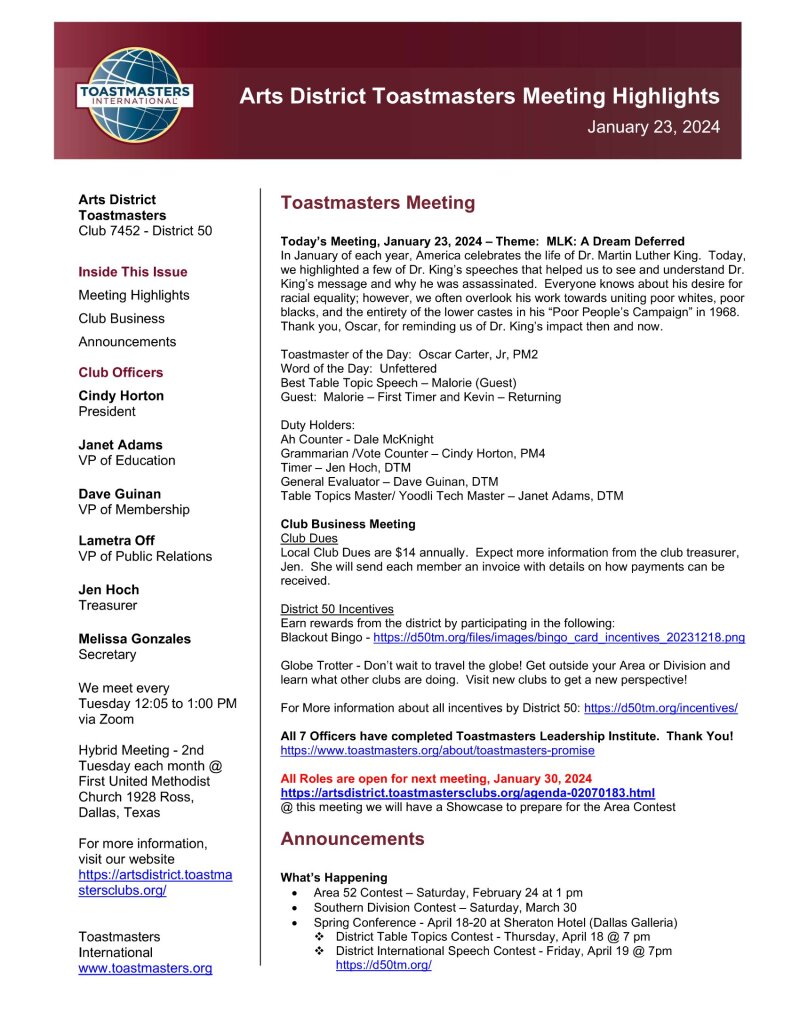 Meeting highlights