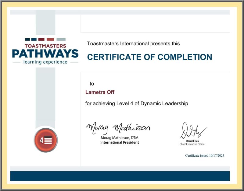Pathways Training Achievement